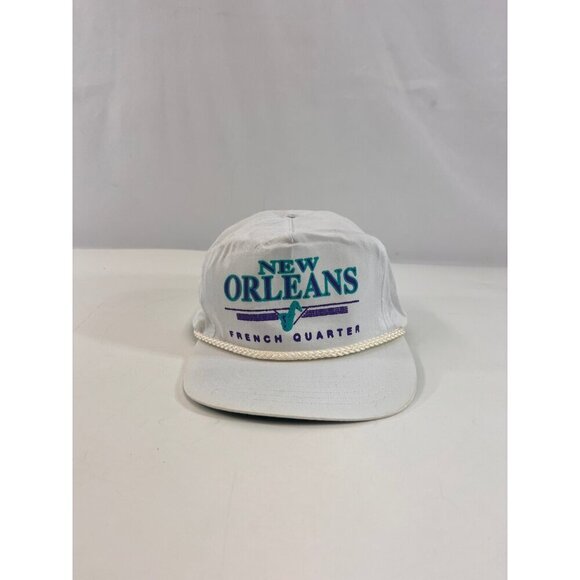 New Orleans French Quarter Snapback Hat Cobra Caps Adjustable Vtg Braid Rope Sax - Picture 2 of 10